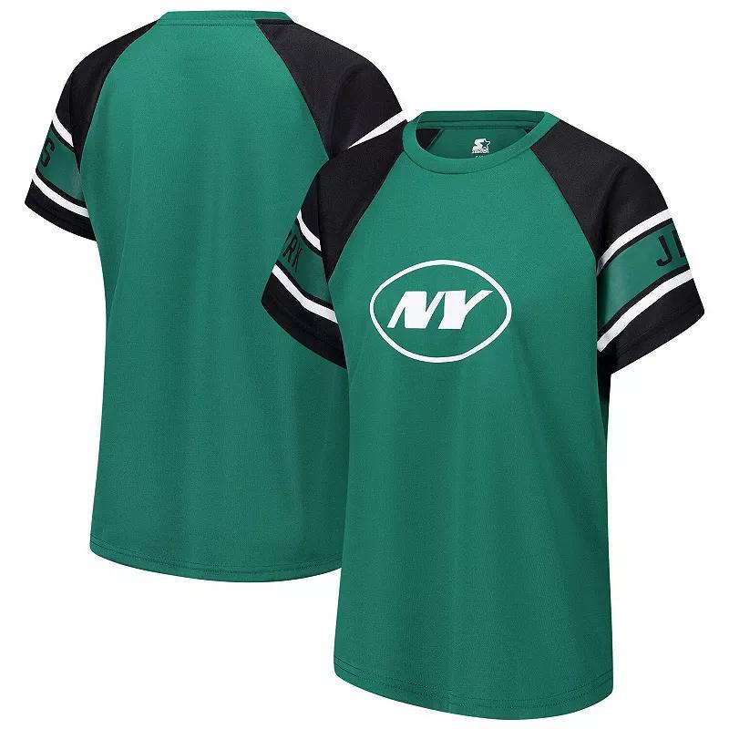 Womens Starter New York Jets 1st Rounder Color Block Raglan Top Product Image