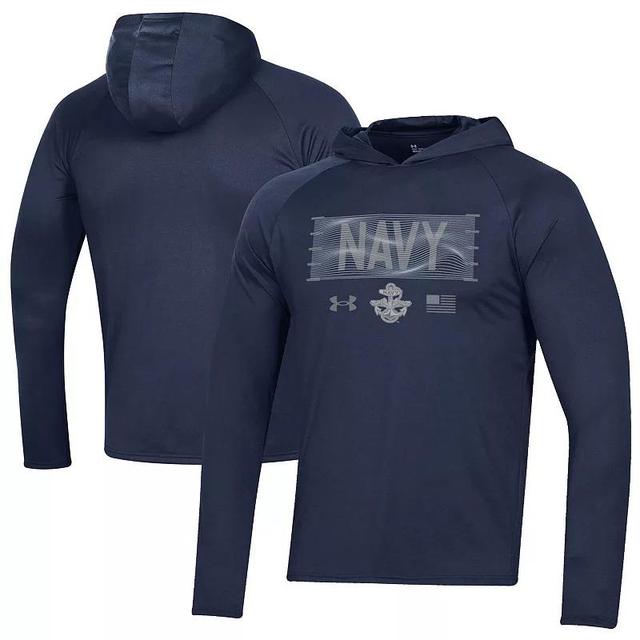 Mens Under Armour Midshipmen Silent Service Long Sleeve Hoodie T-Shirt Blue Product Image