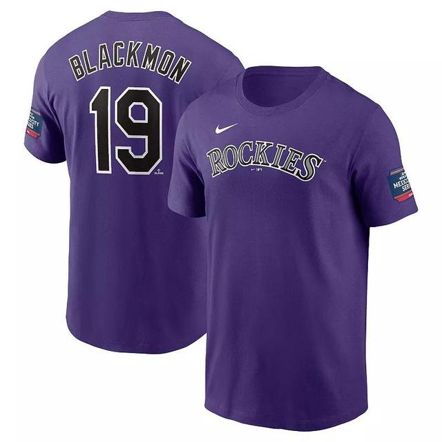 Mens Nike Charlie Blackmon Purple Colorado Rockies 2024 MLB World Tour Mexico City Series Name & Number T-Shirt Product Image