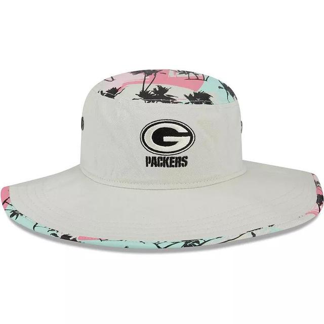 Mens New Era Khaki Green Bay Packers Retro Beachin Bucket Hat Product Image