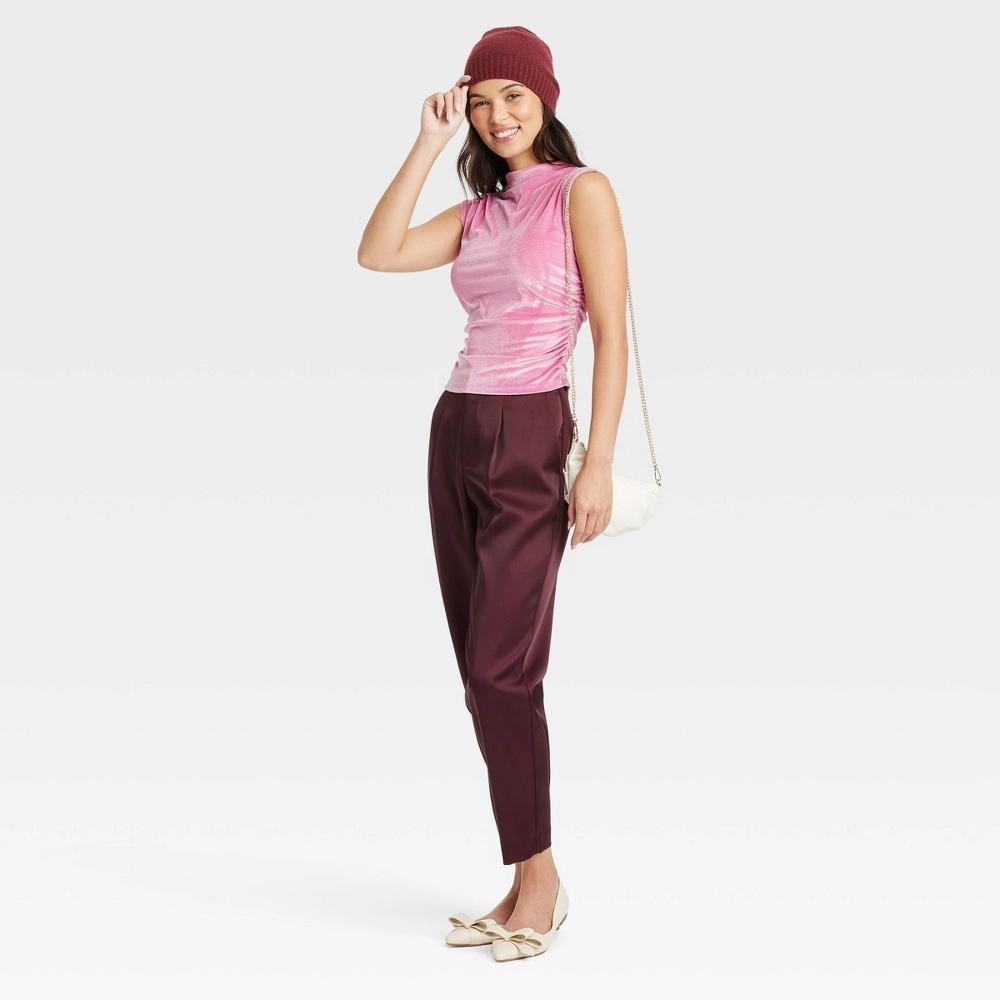 Women's Ruched Tank Top - A New Day™ Mauve M Product Image