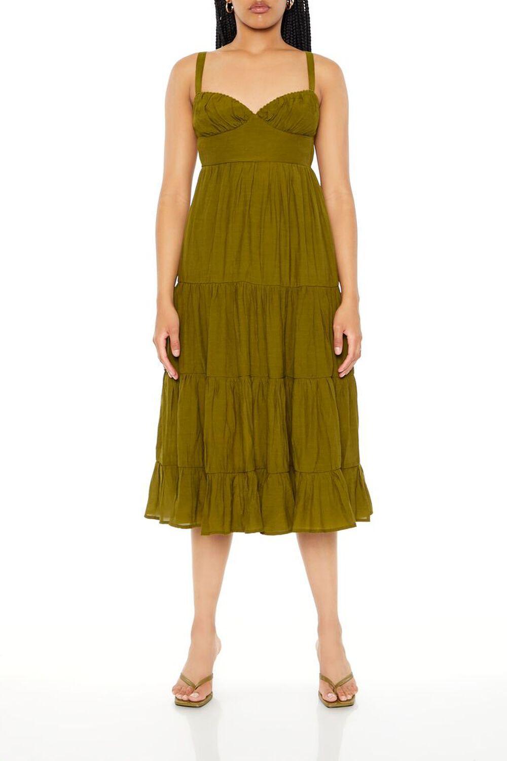 Tiered Cutout Midi Dress | Forever 21 Product Image