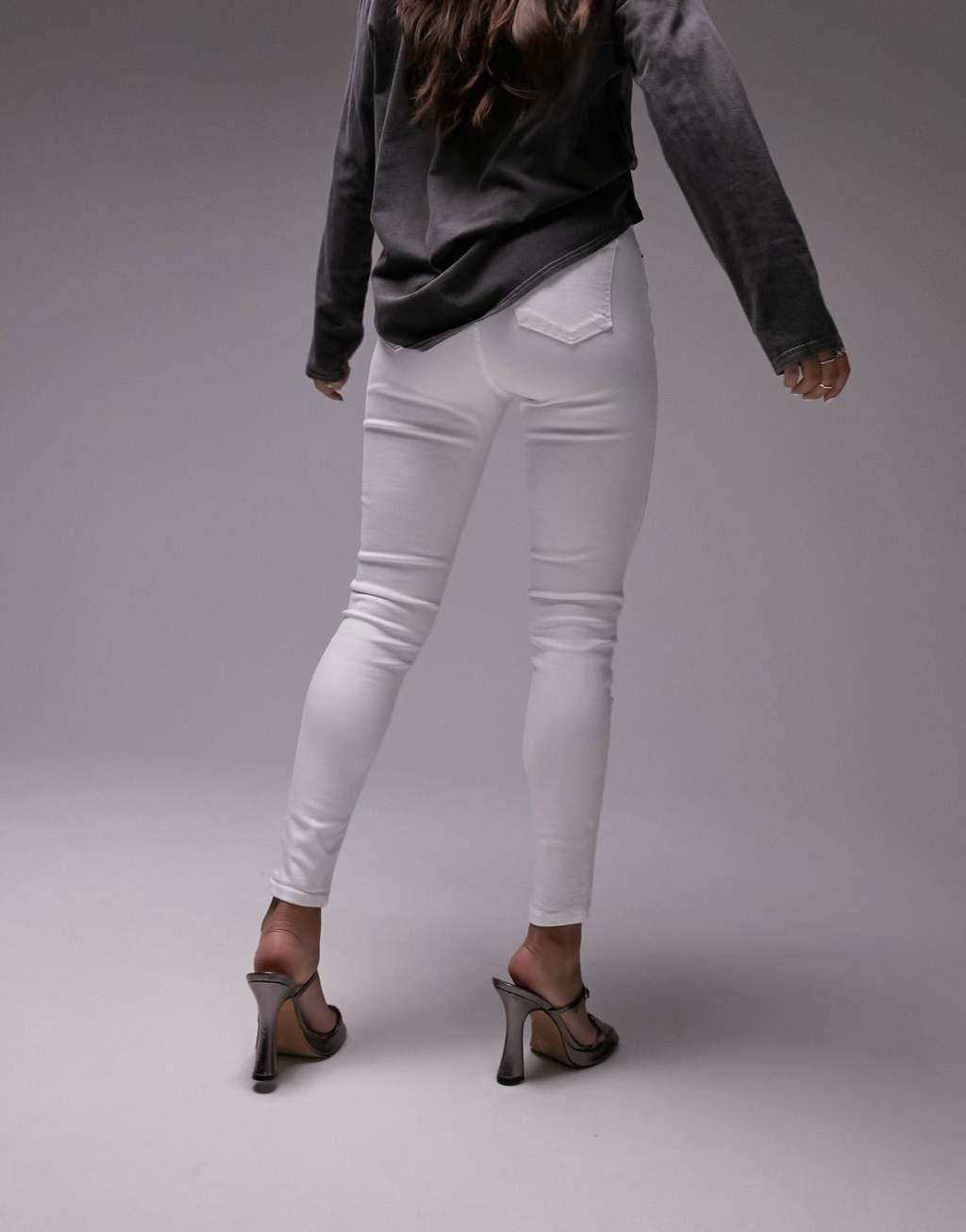 Topshop Hourglass Jamie jeans in white Product Image