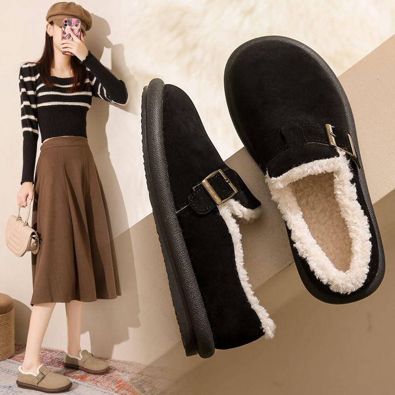 Fleece-Lined Buckled Slip-Ons Product Image