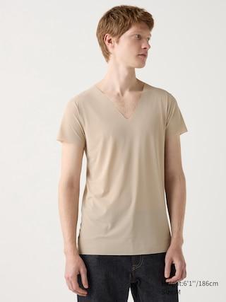 Mens Airism Mesh Anti-Odor V-Neck T-Shirt with Moisture-Wicking Medium UNIQLO US Product Image