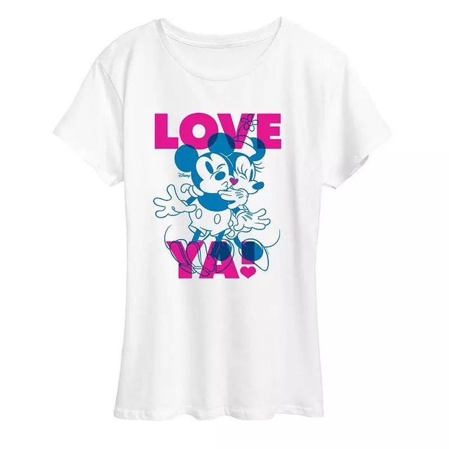 Disneys Mickey & Minnie Mouse Womens Kiss Me Graphic Tee Product Image