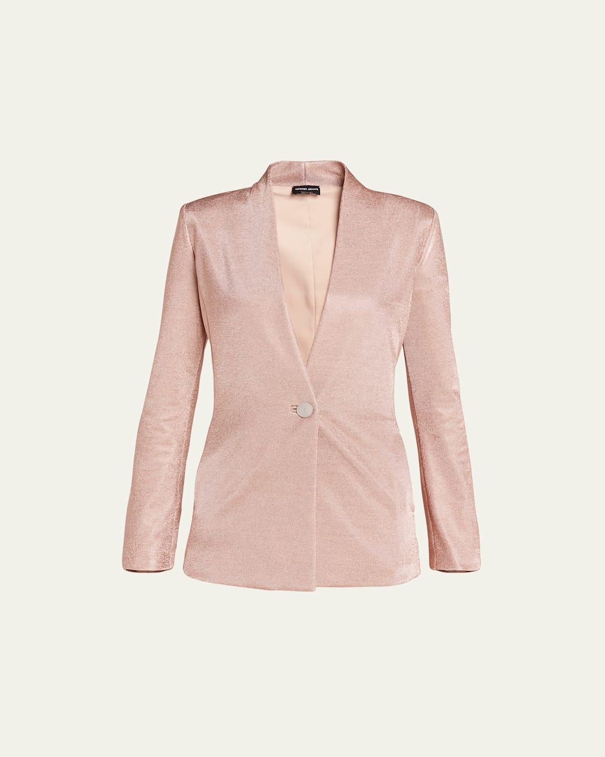 Womens Metallic Bonded Jersey Blazer Product Image