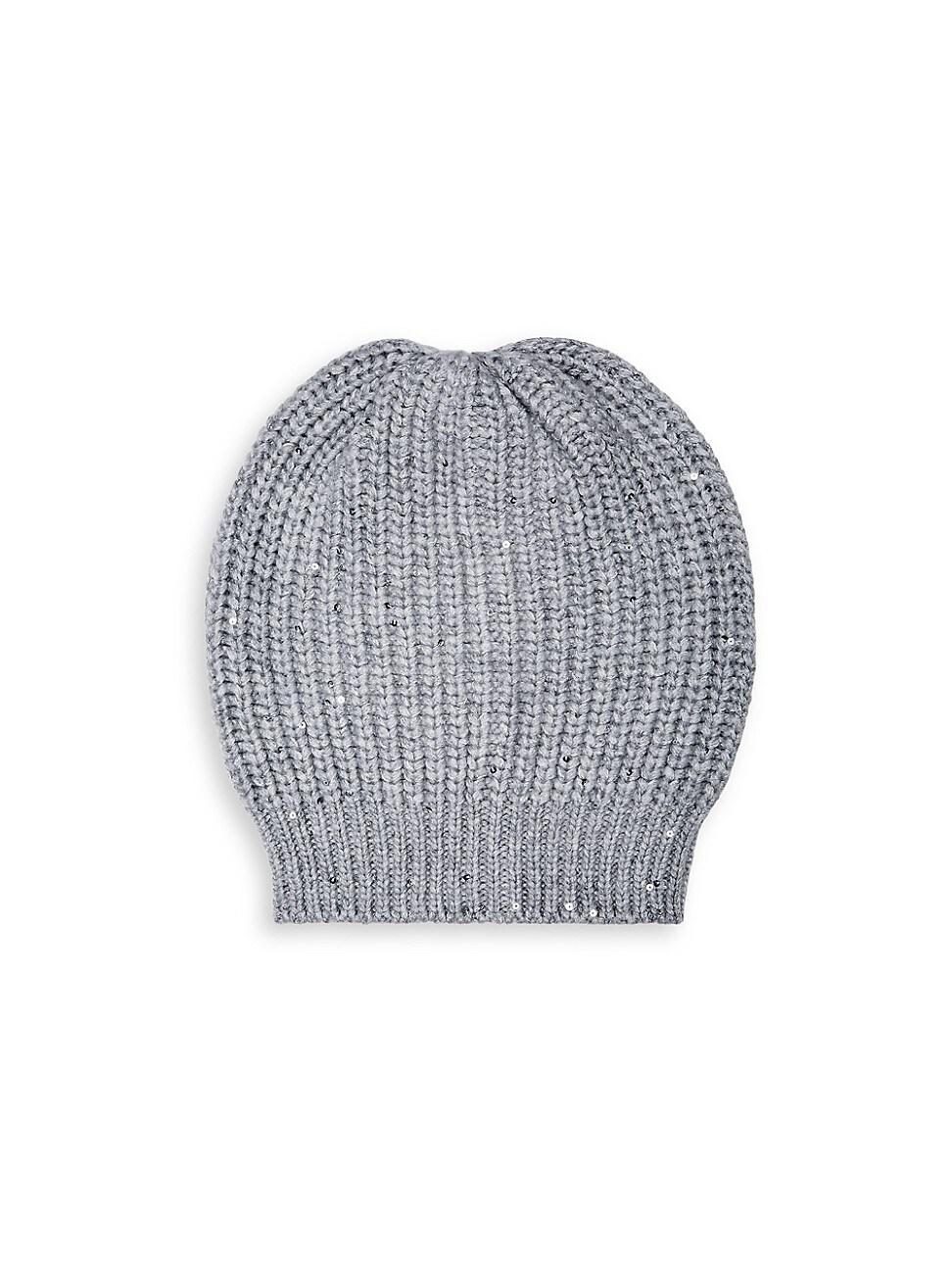 Womens Cashmere And Silk Diamond Yarn Beanie Product Image