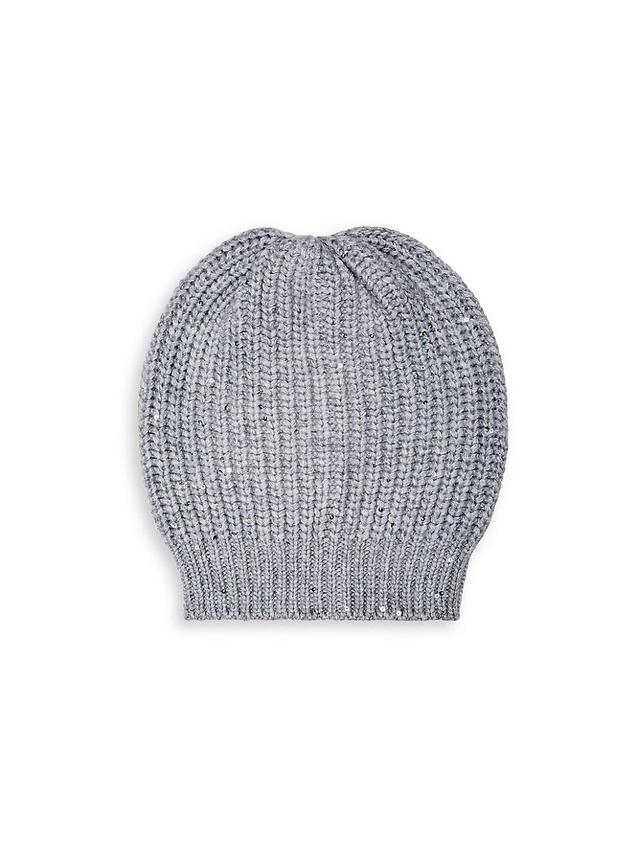 Womens Cashmere And Silk Diamond Yarn Beanie Product Image