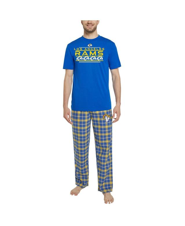 Mens Concepts Sport Royal Los Angeles Rams ArcticT-shirt and Flannel Pants Sleep Set - Royal Product Image