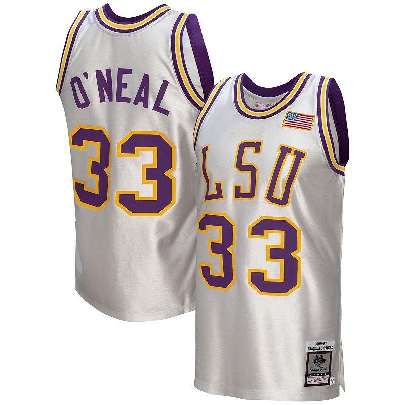 Mens Mitchell & Ness Shaquille ONeal White Lsu Tigers College Vault 1990/91 Authentic Jersey - White Product Image