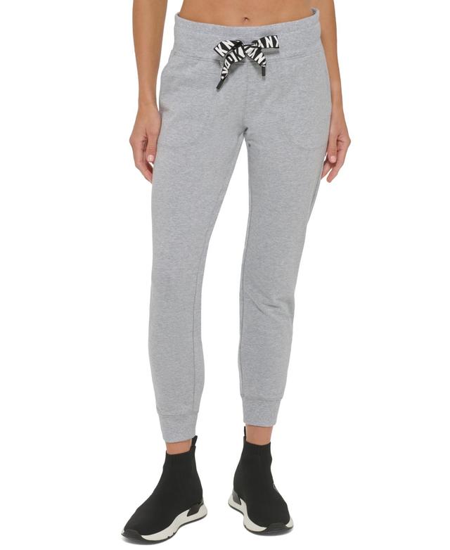 Dkny Sport Womens Logo-Drawstring Fleece Jogger Sweatpants sand Product Image