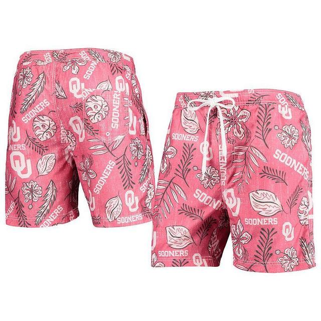 Mens Wes & Willy Crimson Oklahoma Sooners Vintage Floral Swim Trunks Product Image