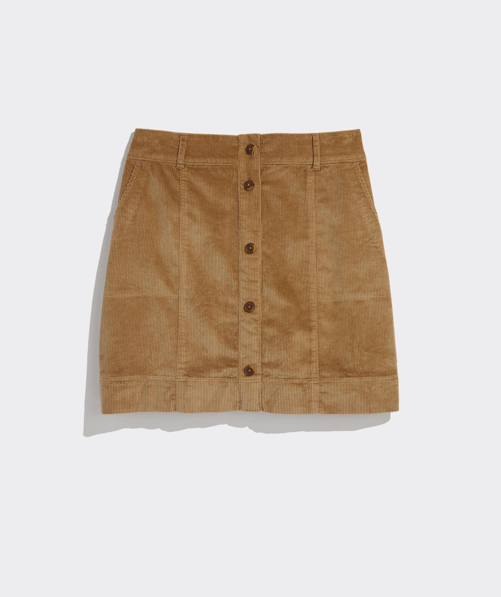 Corduroy Button-Front Skirt Product Image