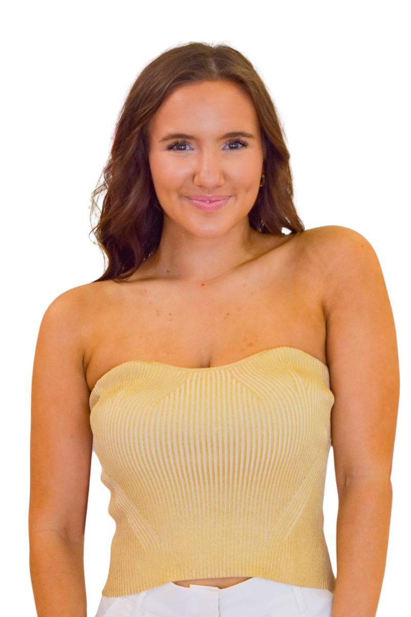 Strapless Metallic Tube Top Product Image