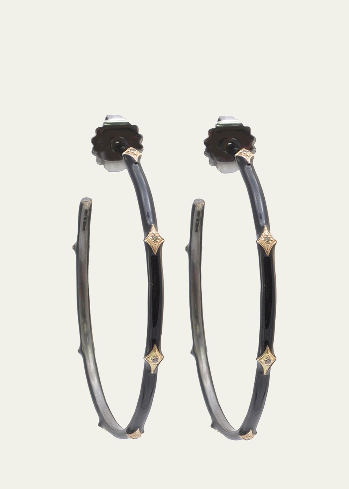 Cuento Hoop Earrings, Black Product Image