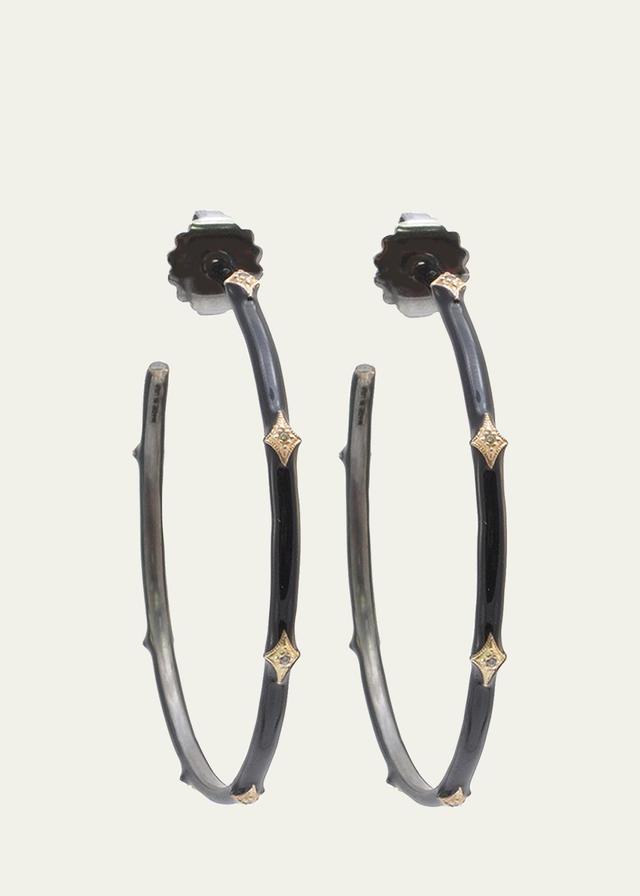 Armenta New World Diamond Enamel Hoop Earrings Product Image