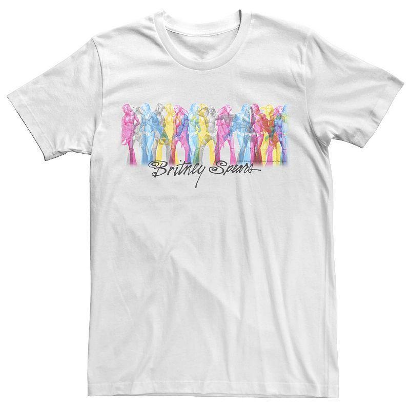 Mens Britney Spears Action Pose Colorful Silhouettes Tee Product Image