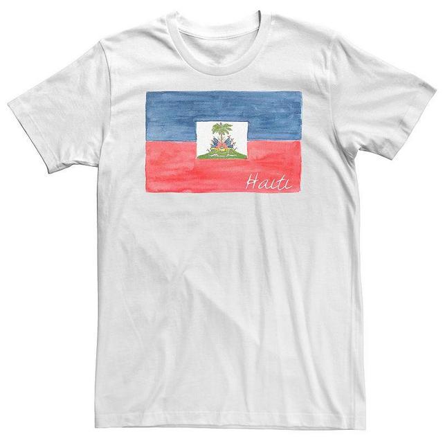 Big & Tall HHM Haiti Flag Watercolor Tee, Mens Product Image