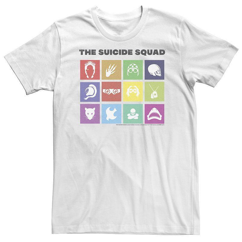 Big & Tall DC Comics The Suicide Squad Boxed Squad Icons Tee, Men's, Size: 5XL, White Product Image