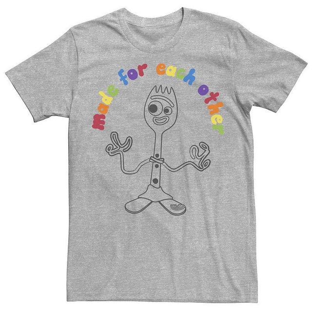 Disney / Pixars Toy Story 4 Forky Mens Valentines Day Couples Tee Athletic Grey Product Image