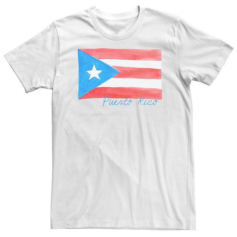 Licensed Character Big & Tall HHM Puerto Rico Flag Watercolor Tee, Men's, Size: XXL Tall, White - Size: XXL Tall Product Image