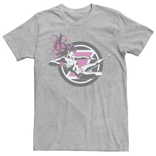 Mens Marvel Black Widow Flying Kick Tee Athletic Grey Product Image