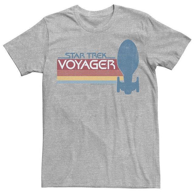 Mens Star Trek Voyager Retro Rainbow Tee Athletic Grey Product Image