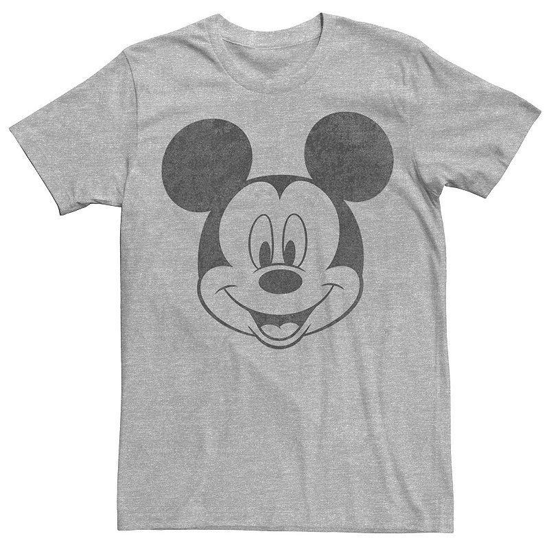 Disneys Mickey Mouse Black and White Portrait Mens Tee Athletic Grey Product Image