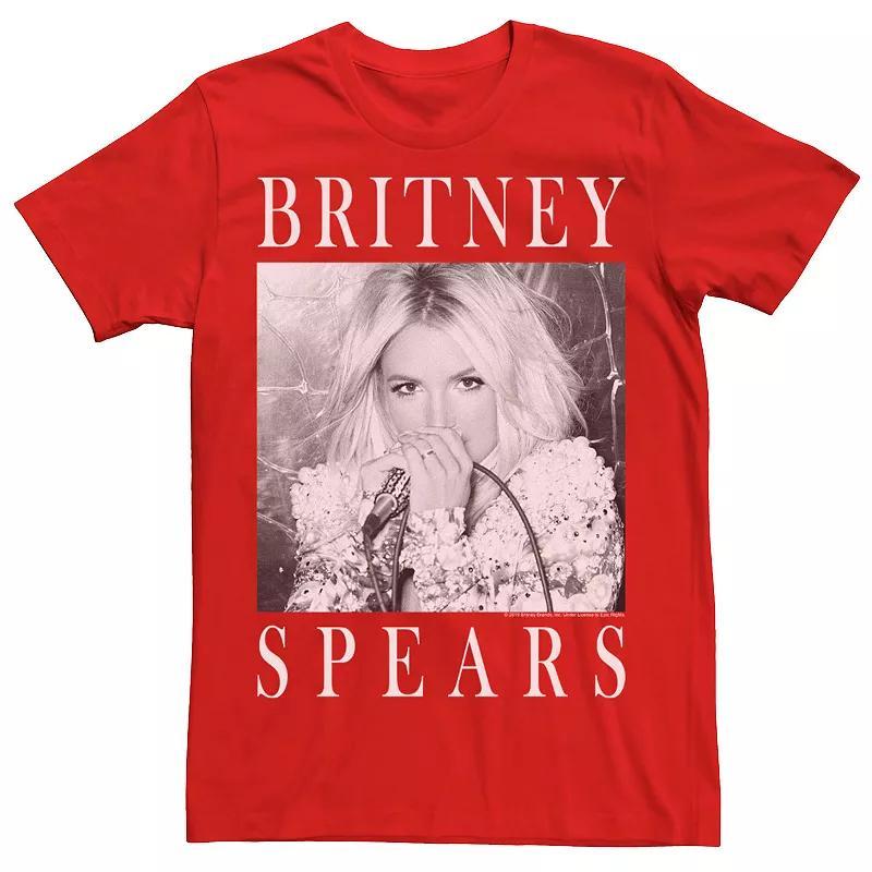 Mens Britney Spears Black & White Portrait Panel Graphic Tee Blue Product Image