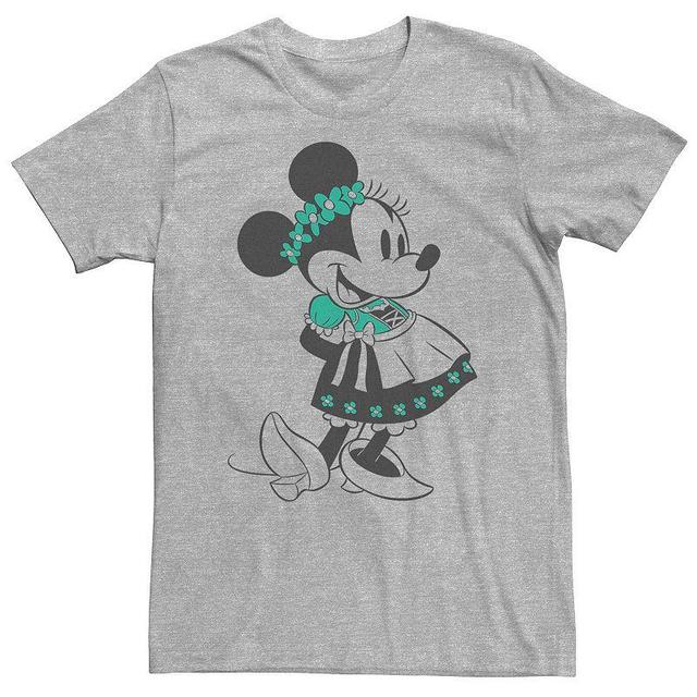 Big & Tall Disney Minnie Mouse Vintage Dirndl Portrait Tee, Mens Athletic Grey Product Image