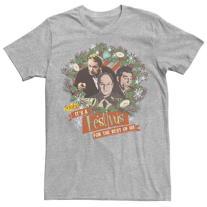 Mens Seinfeld Festivus Its A Festivus For The Rest OF Us Wreath Tee Athletic Grey Product Image