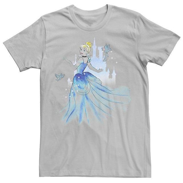 Disneys Cinderella Birds & Castle Watercolor Art Mens Tee Product Image