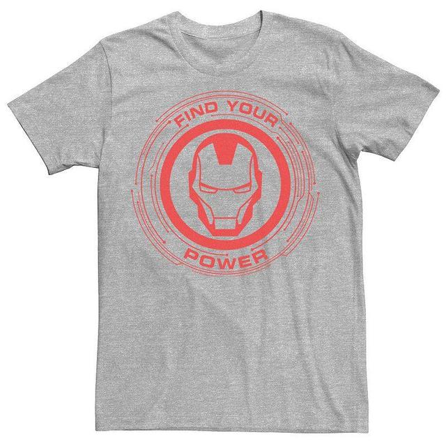 Mens Marvel Iron Man Find Your Power Simple Logo Tee Athletic Grey Product Image