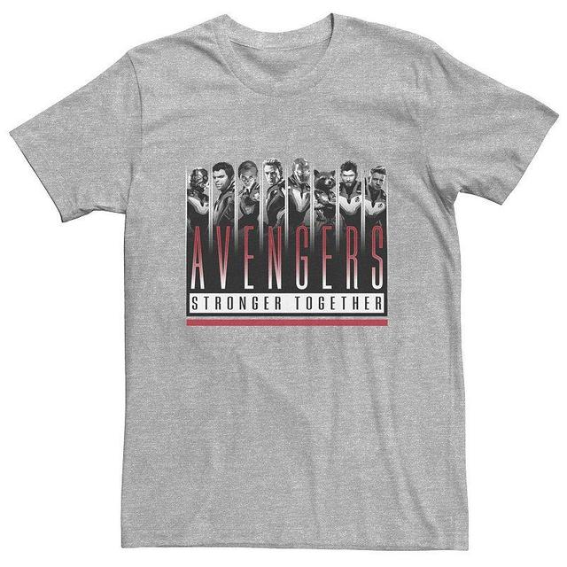 Big & Tall Marvel Avengers Endgame Stronger Together Team Group Shot Tee, Mens Athletic Grey Product Image