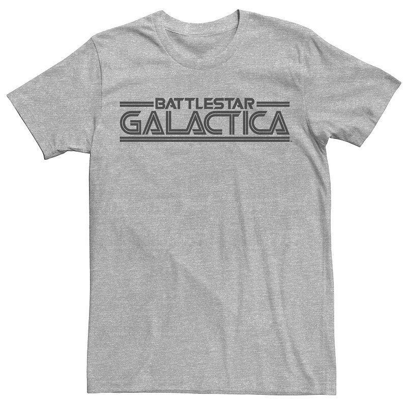 Mens Battlestar Galactica Silver Title Logo Tee Athletic Grey Product Image