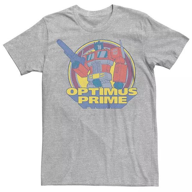 Mens Transformers Classic Optimus Prime Graphic Tee Athletic Grey Product Image