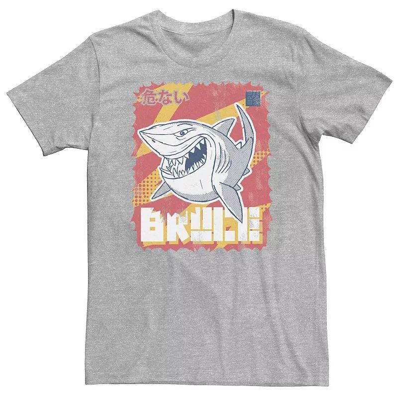 Big & Tall Disney / Pixar Finding Nemo Bruce Kanji Style Portrait Tee, Mens Athletic Grey Product Image