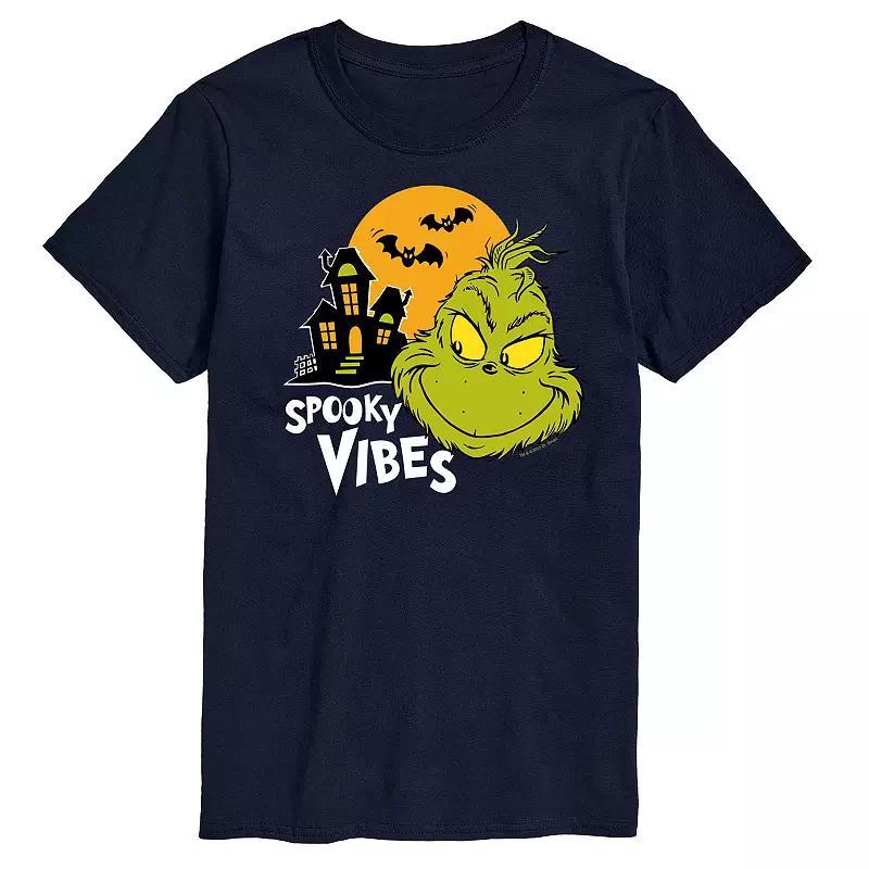 Mens Dr. Seuss Grinch Spooky Vibes Graphic Tee Blue Product Image