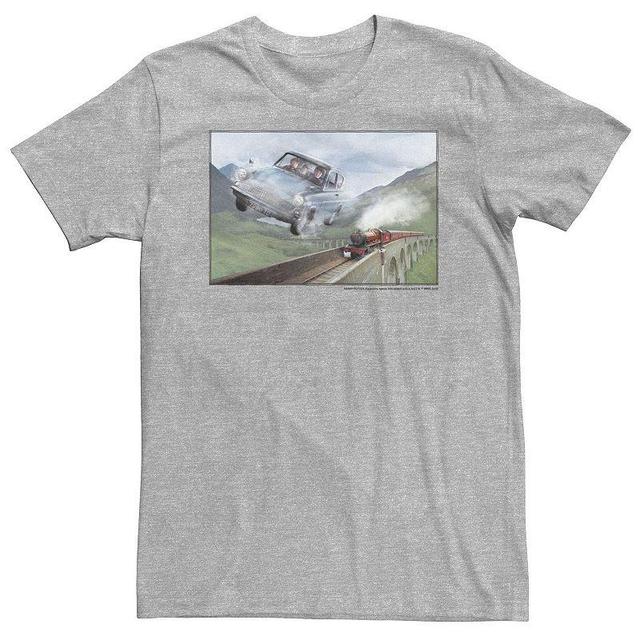 Big & Tall Harry Potter Racing The Hogwarts Express Portrait Tee, Mens Athletic Grey Product Image