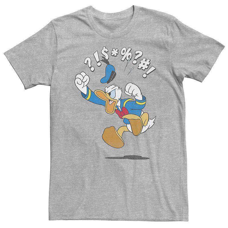 Disneys Donald Duck Big & Tall Angry Jump Tee, Mens Athletic Grey Product Image