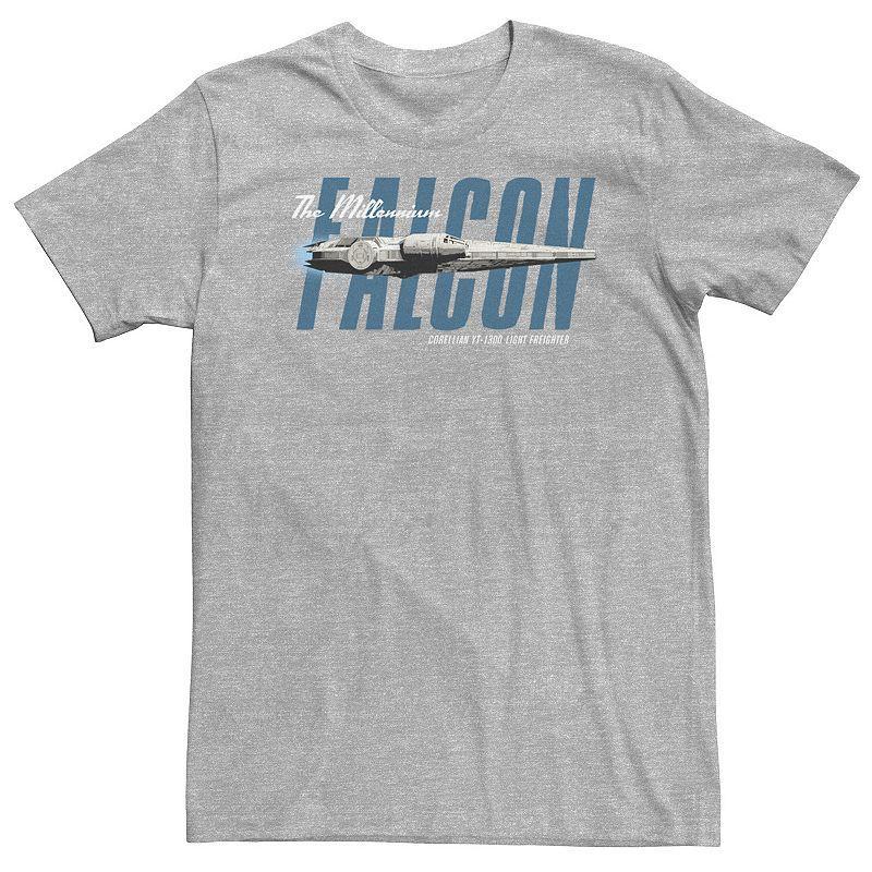 Big & Tall Star Wars Han Solo Movie Falcon Flyby Text Tee, Mens Product Image