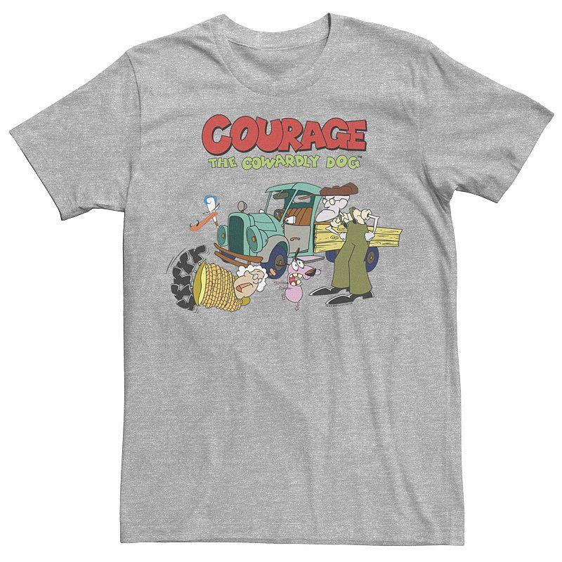 Mens Courage The Cowardly Dog Scene Logo Tee Grey Product Image