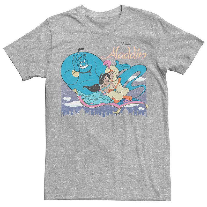 Disneys Aladdin Mens Group Shot Logo Tee Athletic Grey Product Image