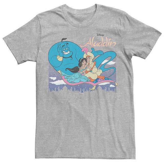 Mens Disney Aladdin Group Shot Logo Tee Athletic Grey Product Image