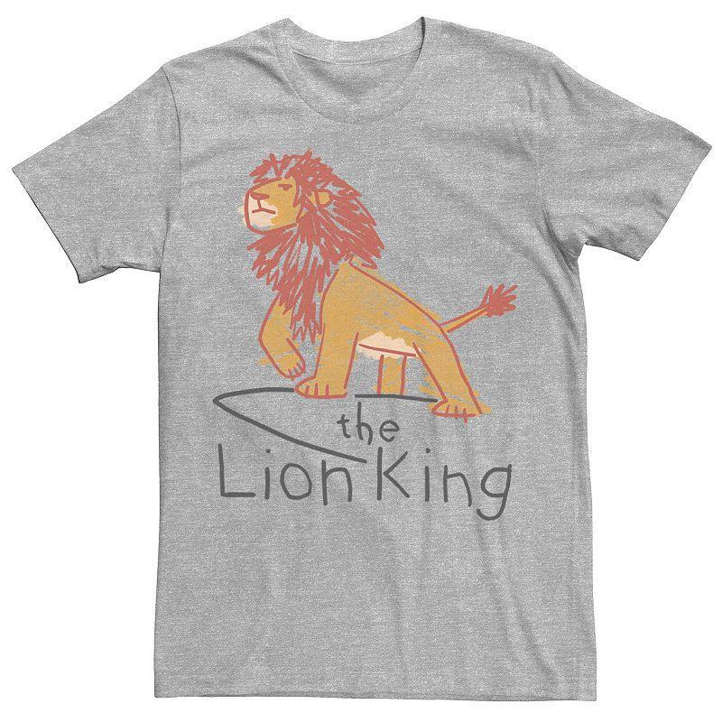 Disneys The Lion King Simba Mens Cave Painting Logo Tee Athletic Grey Product Image