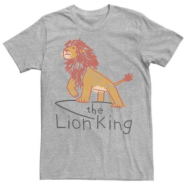 Disneys The Lion King Simba Mens Cave Painting Logo Tee Athletic Grey Product Image