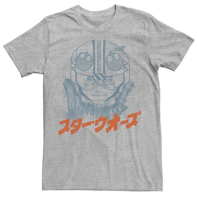 Mens Star Wars Red Five Kanji Sketch Graphic Tee Athletic Grey Product Image