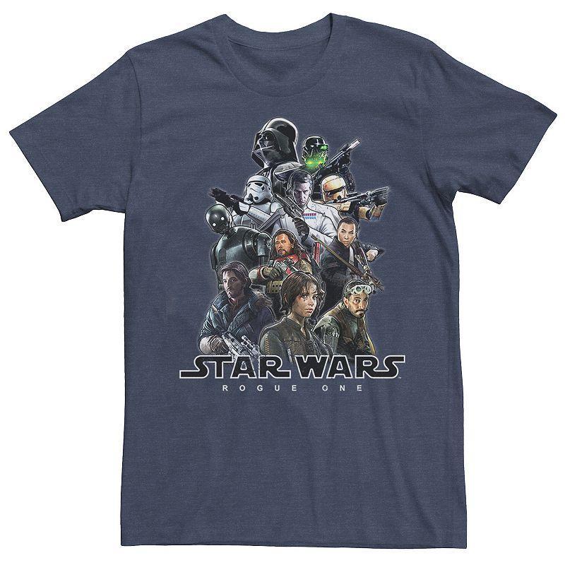 Mens Rogue One: A Star Wars Story Character Collage Tee Navy Grey Product Image