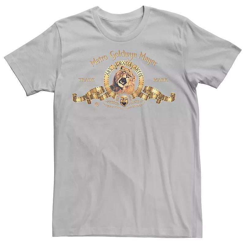 Mens MGM Golden Logo Graphic Tee Silver Product Image